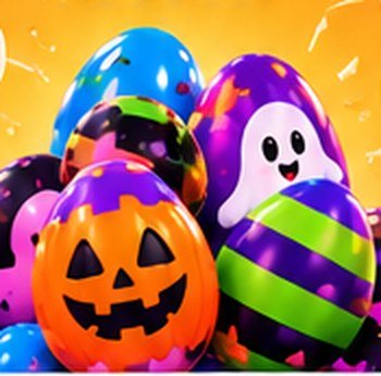 Colorful Halloween eggs